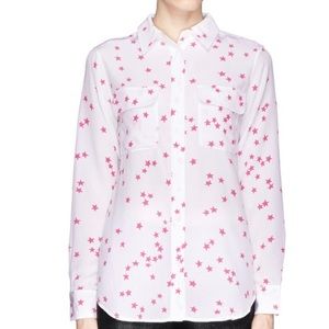 Equipment Tops | Equipment Hot Pink Stars Slim Signature Button-Down Shirt sz s